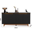 Ver imagem 3 de Aparador Buffet Flow 4 Portas Pés Madeira Maciça 163cm Ej Móveis