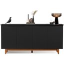 Ver imagem 1 de Aparador Buffet Flow 4 Portas Pés Madeira Maciça 163cm Ej Móveis