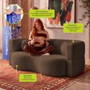 Ver imagem 6 de Sofá Cama Bolge 1,88m Xpand Tech Tecido Bouclê Marrom Cama Inbox