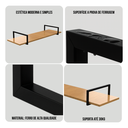 Ver mais imagens de Kit 4 Prateleira 30x100cm C/ Suporte Retangular Industrial