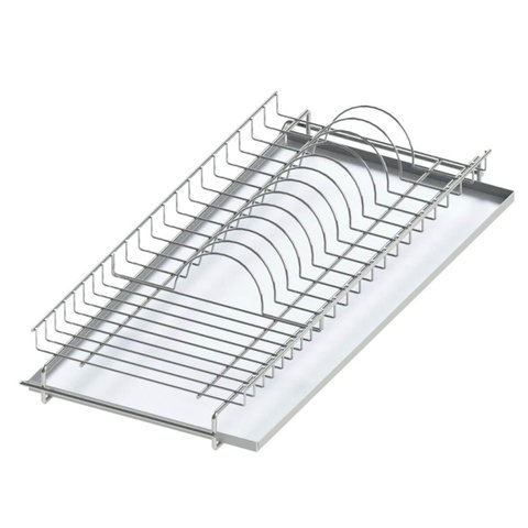 Escorredor de Pratos Louças Aéreo 670mm Fixo Embutir Elevatta Bandeja Inox Dimec