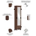Ver imagem 3 de Sapateira de Madeira 47cm 1 Porta com Espelho Eduarda Café F07 - Mpozenato