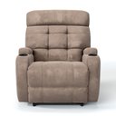 Ver imagem 2 de Poltrona do Papai Reclinável em Tecido Suede Cor Bege Reclinação Elétrica - Modelo Florença