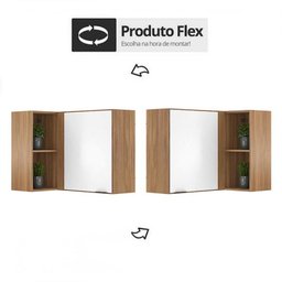 Armário Aéreo Canto Reto Firenze 1 Porta Amêndola/Branco - Demóbile - 3