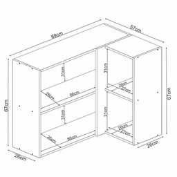 Armário Aéreo Canto Reto Firenze 1 Porta Amêndola/Branco - Demóbile - 4