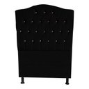 Ver imagem 1 de Cabeceira de Cama Box Princesa Solteiro 90 Cm Botão Strass Suede Preto do Lar Móveis
