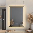 Ver imagem 1 de Espelho Led 3 Cores Retangular Banheiro Dual Touch C/ Desembaçador - 90cmx70cm 110v/220v