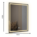 Ver imagem 6 de Espelho Led 3 Cores Retangular Banheiro Dual Touch C/ Desembaçador - 90cmx70cm 110v/220v