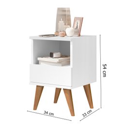 Mesa de Cabeceira Marilia Pés Palito Branco - 2