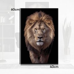 Quadro Decorativo Leão Judá Sala Quarto Moldura CxAlta 40x60 Arte na Arte Moldura Preta - 4