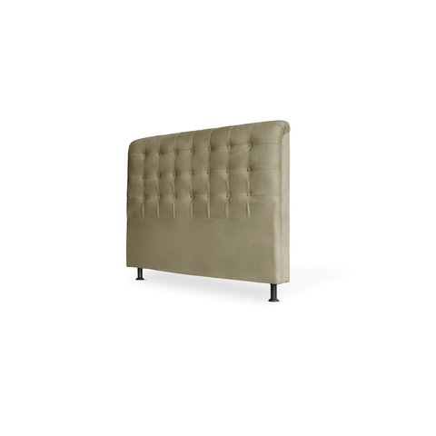 Cabeceira De Cama Box Ana King 195cm X 118cm Couro Bege Mz Decor