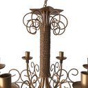 Ver imagem 4 de Lustre Artesanal Dourado Rococó Para Salas de Estar Libertas Rosas Artesanato Arame 8