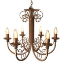 Ver imagem 5 de Lustre Artesanal Dourado Rococó Para Salas de Estar Libertas Rosas Artesanato Arame 8