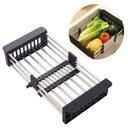 Ver imagem 2 de Escorredor Ajustável Pia e Alça Apoio Aço Inox Retrátil 48cm