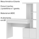 Ver imagem 3 de Mesa Conjunto para Escritório Home Office ME4143 MDP Branco - Gran Belo