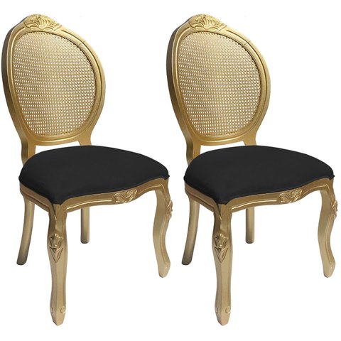 2 Cadeira Medalhão Madeira Entalhada com Tela Telinha Palhinha Poltrona Natural Provençal Indiana de