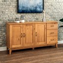 Ver imagem 6 de Buffet Aparador Madeira Maciça 3 Portas 3 Gavetas 156 Cm Bella Carvalho Fosco