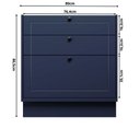 Ver imagem 5 de Balcão de Cozinha 3 Gavetas 100% MDF 80cm sem Tampo Sevilha Herval Azul/Órion