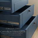 Ver mais imagens de Balcão de Cozinha 3 Gavetas 100% MDF 80cm sem Tampo Sevilha Herval Azul/Órion