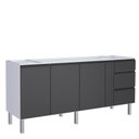 Ver imagem 1 de Gabinete de Aço Para Pia 200 Gaia 3 Gavetas Flat Cozimax Preto