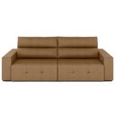 Ver imagem 7 de Sofá Retrátil 3 Lugares 204cm 2 Módulos Nero com USB Couro Caramelo G52 - Gran Belo