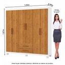 Ver imagem 3 de Guarda-Roupa 6 Portas 2 Gavetas com Pés Aurora Marrom/Branco/Cinamomo