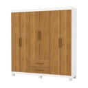 Ver imagem 2 de Guarda-Roupa 6 Portas 2 Gavetas com Pés Aurora Marrom/Branco/Cinamomo