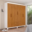 Ver imagem 1 de Guarda-Roupa 6 Portas 2 Gavetas com Pés Aurora Marrom/Branco/Cinamomo