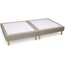 Ver imagem 1 de Cama Box Solteiro Base Revestimento Bege Linho 188X78X28,5cm Altura Elegante Disign, Pés em Madeira