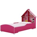 Ver imagem 3 de Cama Infantil Proteção Lateral e Cabeceira Casinha Rosa - Rede Móveis