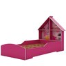 Cama Infantil Proteção Lateral e Cabeceira Casinha Rosa - Rede Móveis - 2