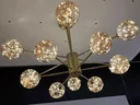 Ver imagem 2 de Pendente/ Lustre Metal Ouro Velho Cúpulas Vidro Champanhe Luciin
