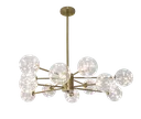Ver imagem 1 de Pendente/ Lustre Metal Ouro Velho Cúpulas Vidro Champanhe Luciin