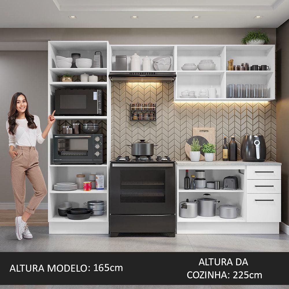 Armário de  Cozinha Completa 270cm Branco Agata Madesa 07 - 6