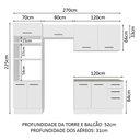 Ver imagem 4 de Armário de  Cozinha Completa 270cm Branco Agata Madesa 07