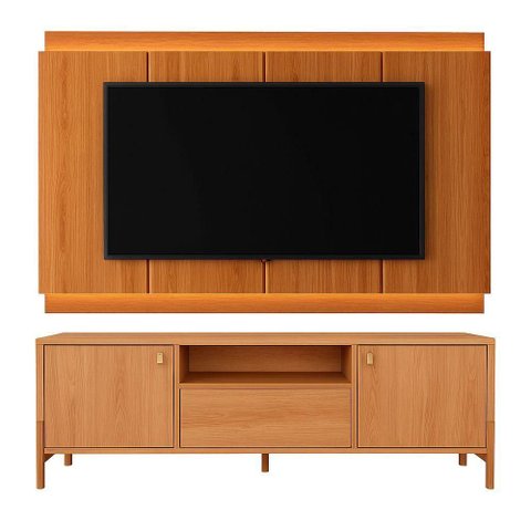 Rack Bancada com Painel para TV de até 75 100% MDF Holanda Jequitiba