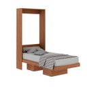 Ver imagem 6 de Cama Solteiro Multifuncional Articulável Vertical com Nichos: Amêndoa