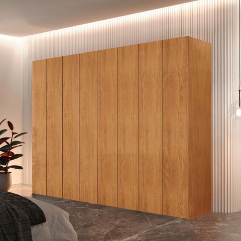 Guarda Roupa Casal Atacama Mdf 8 Portas 4 Gavetas e 8 Prateleiras Moderna Mobília