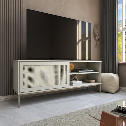 Rack para Tv até 55 Polegadas Heron 1 Porta Off White - Panorama Móveis