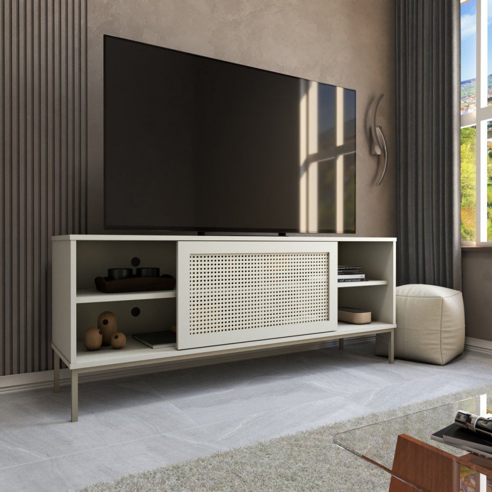 Rack para Tv até 55 Polegadas Heron 1 Porta Off White - Panorama Móveis ...