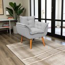 Ver imagem 2 de Poltrona Decorativa Confortável para Sala Quarto Recepção Escritório Manicure Alice Tecido Boucle