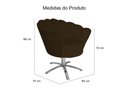 Ver imagem 3 de Kit 2 Poltronas Decorativa Pétala Base Giratória Metal Suede Marrom Ms Decor