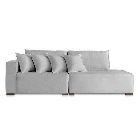 Sofá Toronto 2,30m Linho Off com Almofadas Decorativas - Conforto Premium