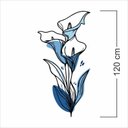 Ver imagem 4 de Adesivo Floral Boho Azul Estilo Nórdico 60x120 Minimalista Mod.04