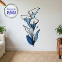 Ver imagem 1 de Adesivo Floral Boho Azul Estilo Nórdico 60x120 Minimalista Mod.04