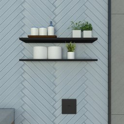 Par de Prateleiras Suspensa Minimalista Preto Mdf Organizador Banheiro Lavanderia - Rufatto Decoraçõ - 1