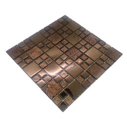 Pastilha de Vidro Cristal Cobre Efeito Metalizado 30x30cm - 6