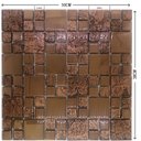 Ver mais imagens de Pastilha de Vidro Cristal Cobre Efeito Metalizado 30x30cm