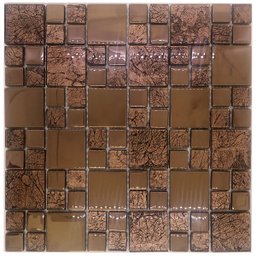 Pastilha de Vidro Cristal Cobre Efeito Metalizado 30x30cm - 3