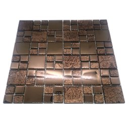 Pastilha de Vidro Cristal Cobre Efeito Metalizado 30x30cm - 5
